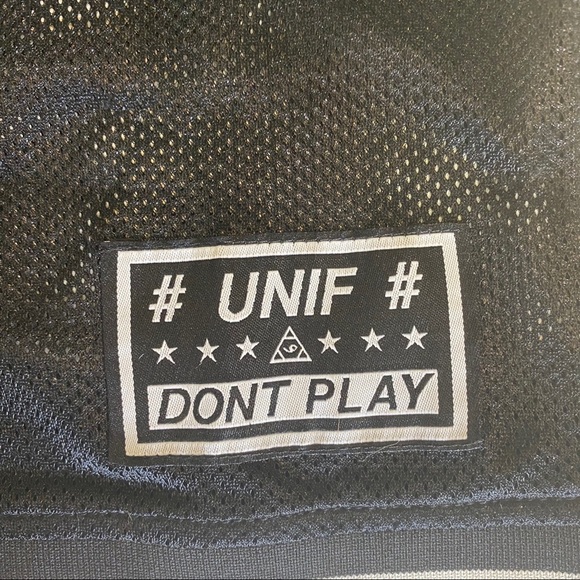 UNIF Dev Jersey Dress‎ Mesh Sheer Panel Black White - Picture 9 of 15